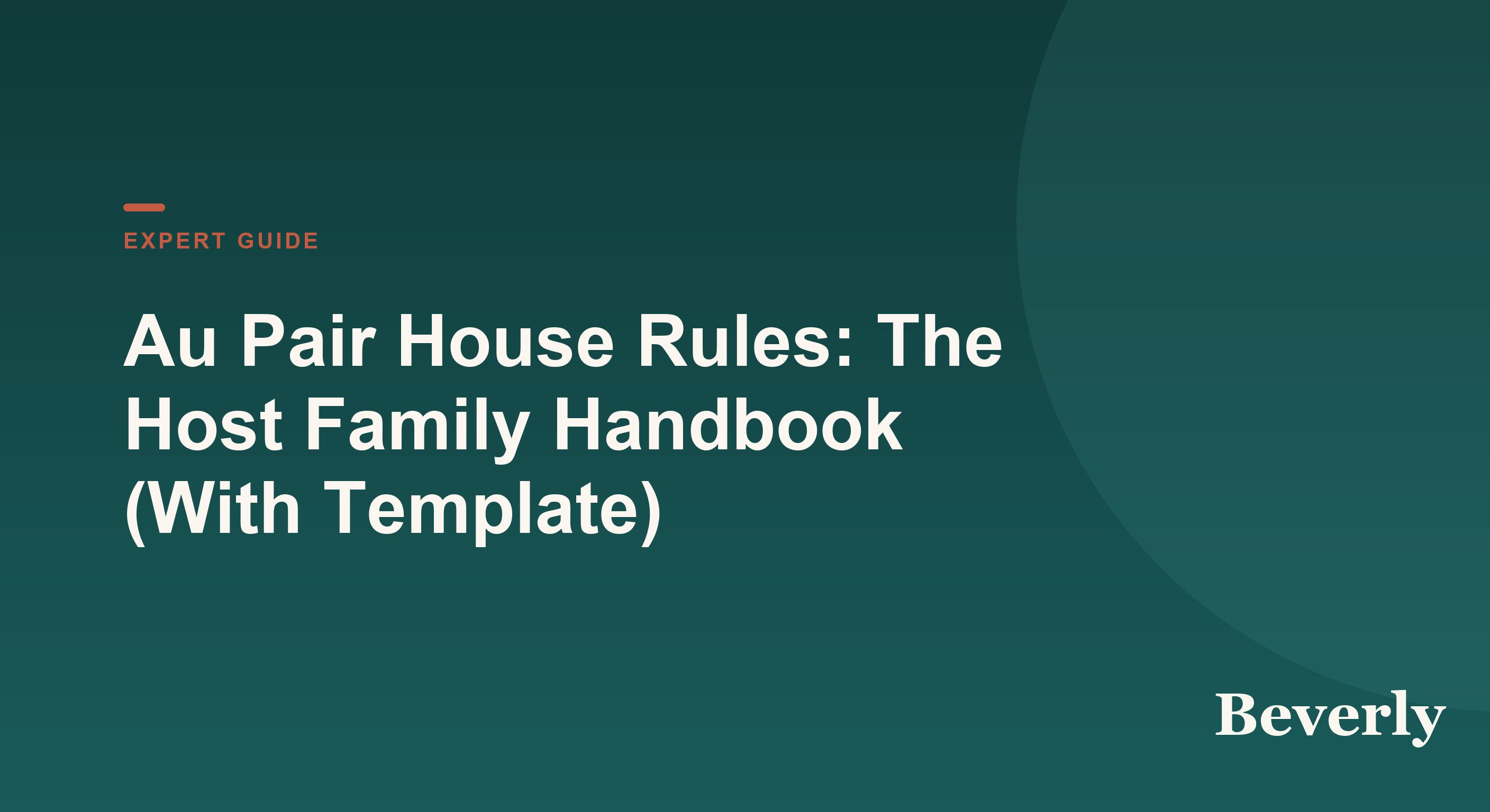 Au pair house rules — illustration of a host family handbook open on a kitchen table beside house keys and a shared family calendar