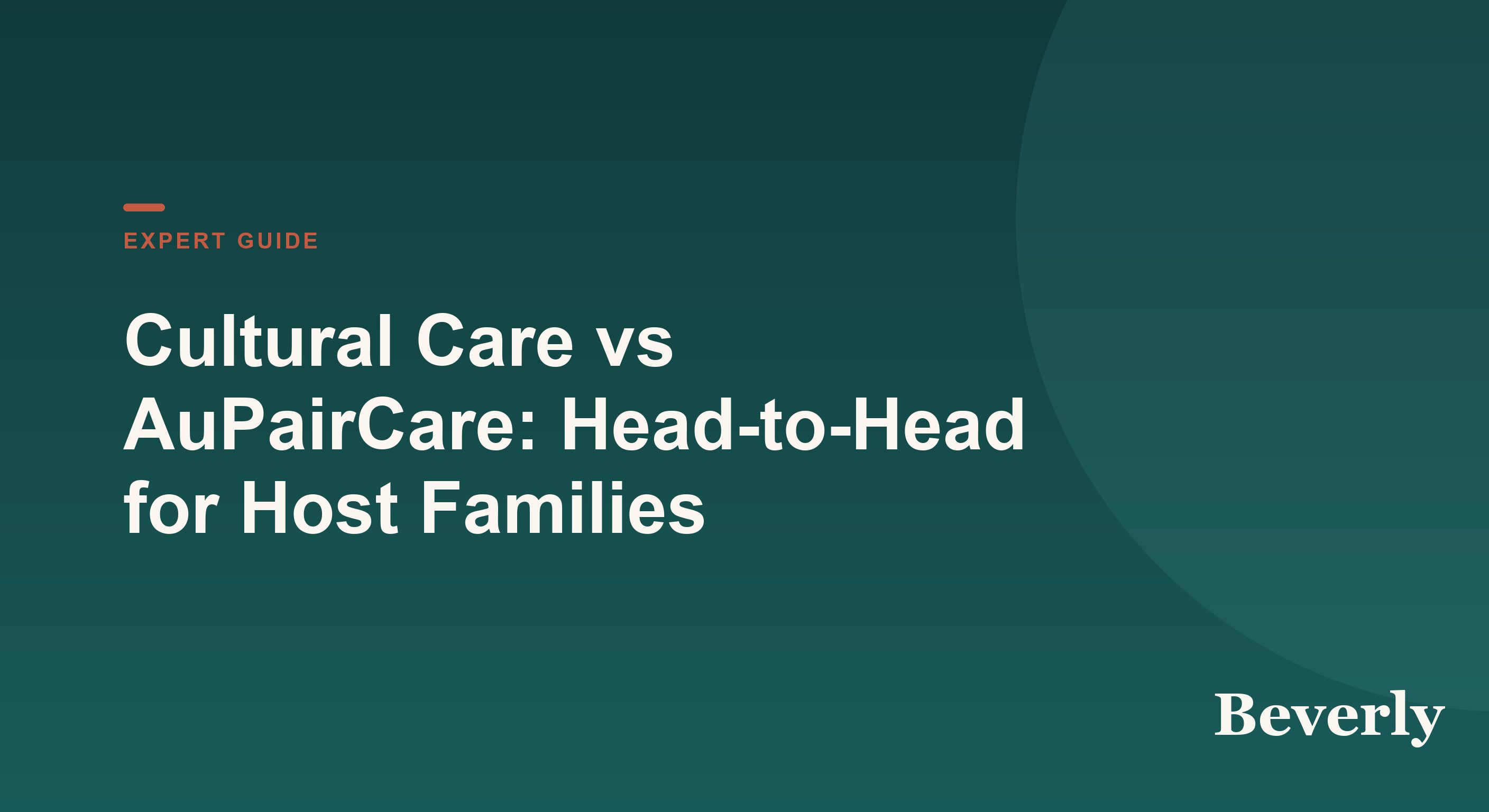 Cultural Care vs AuPairCare &mdash; themed illustration of a host family comparing the two largest au pair sponsors' fees, pools, and support models