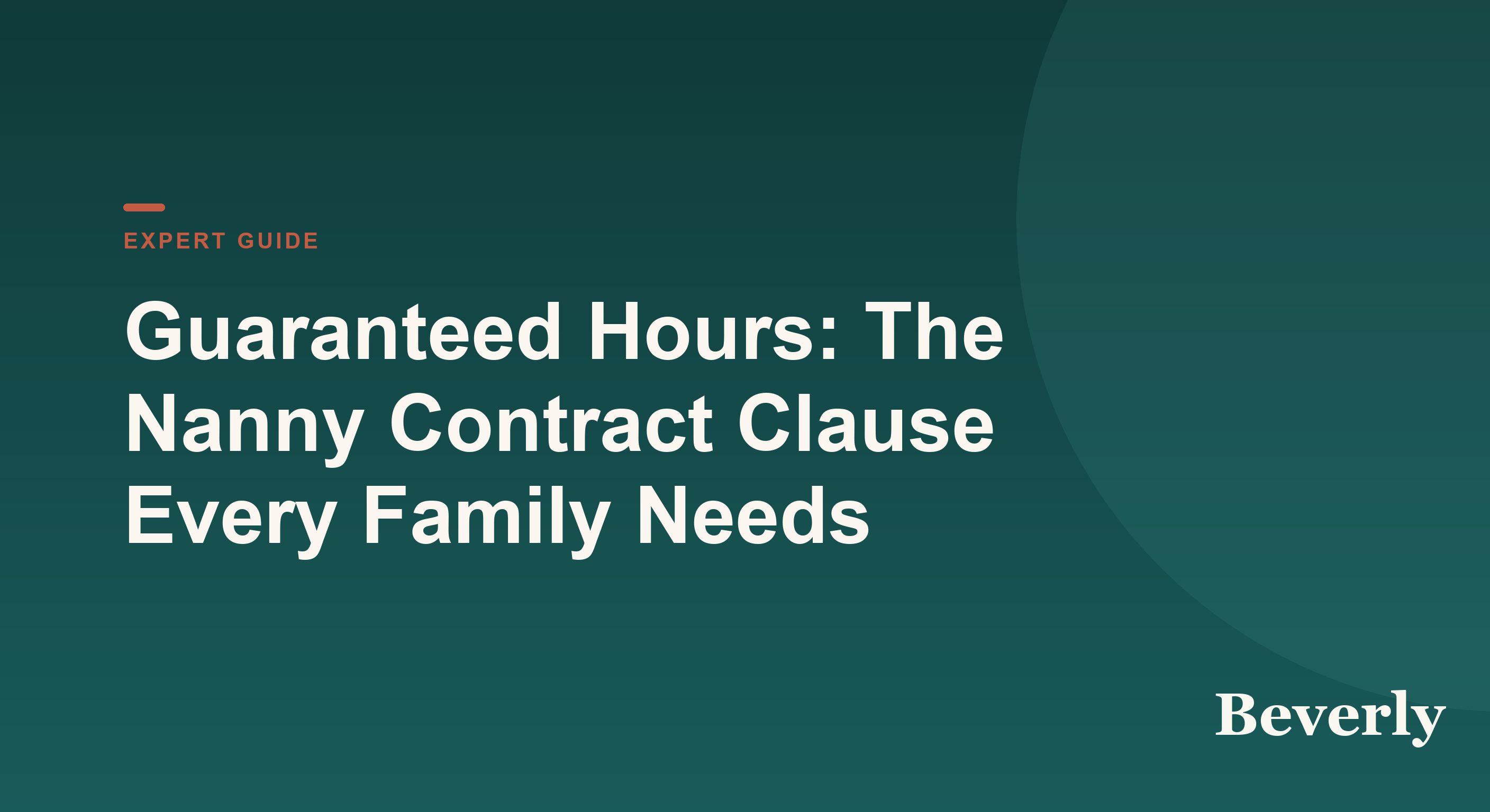 Guaranteed Hours for Nannies — illustration of a weekly schedule with a paycheck held steady across vacation days