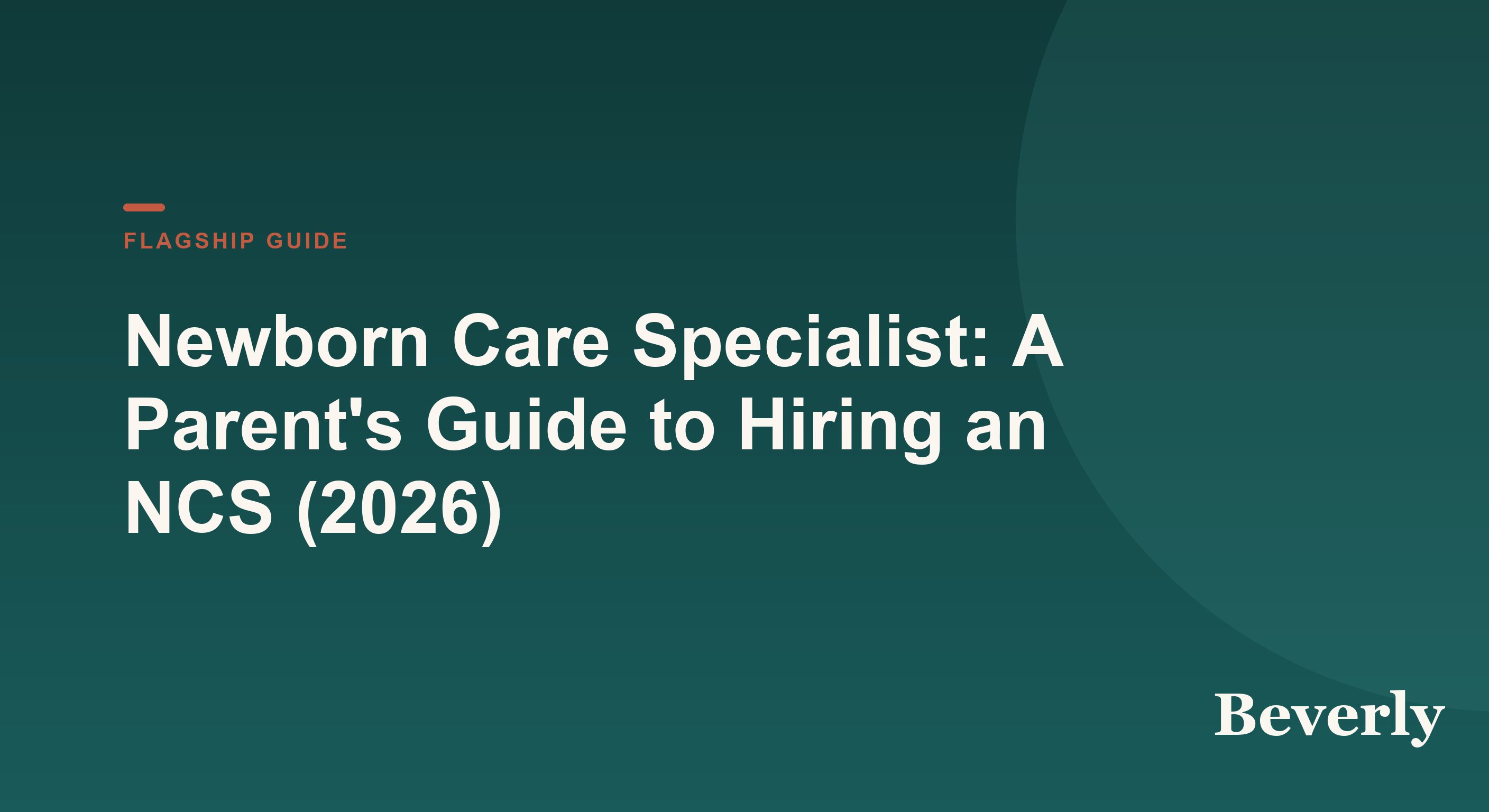 Newborn care specialist hiring guide — illustration of a specialist cradling a swaddled newborn beside a bassinet while parents rest