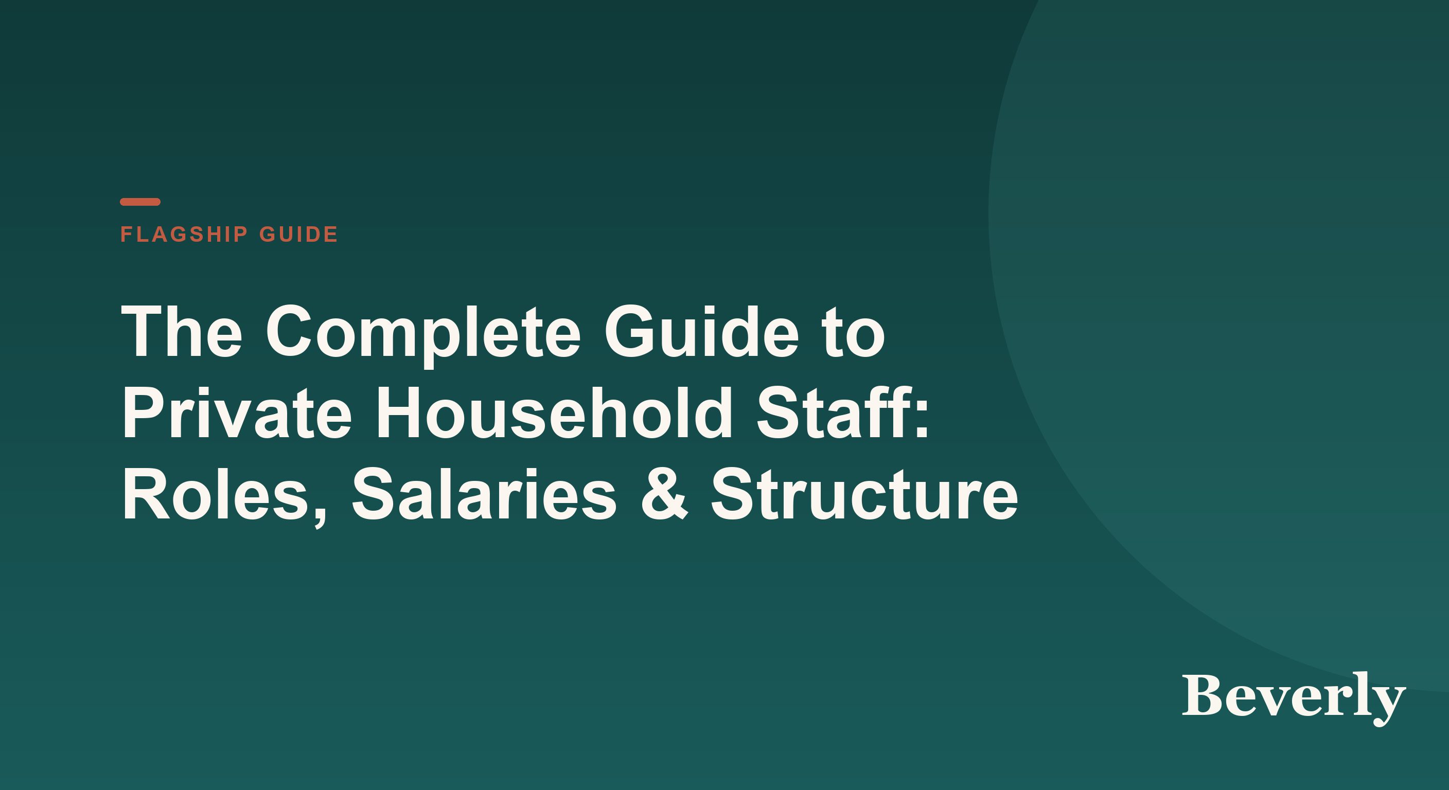 Private household staff — a themed illustration of a family's staff org chart connecting housekeeper, nanny, chef, and house manager roles