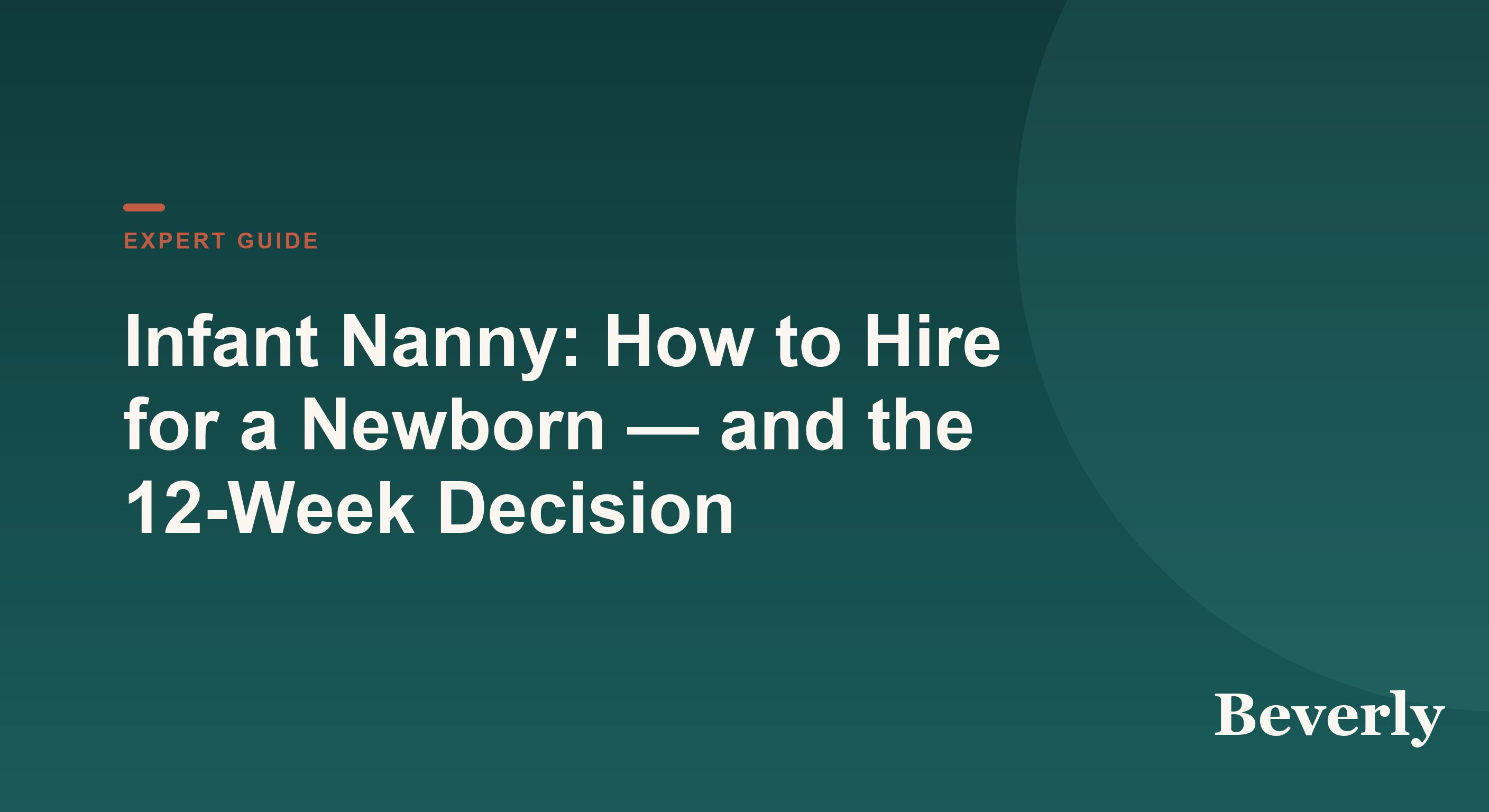 Infant nanny hiring guide — illustration of a caregiver holding a newborn beside a bare crib and a daily feeding log