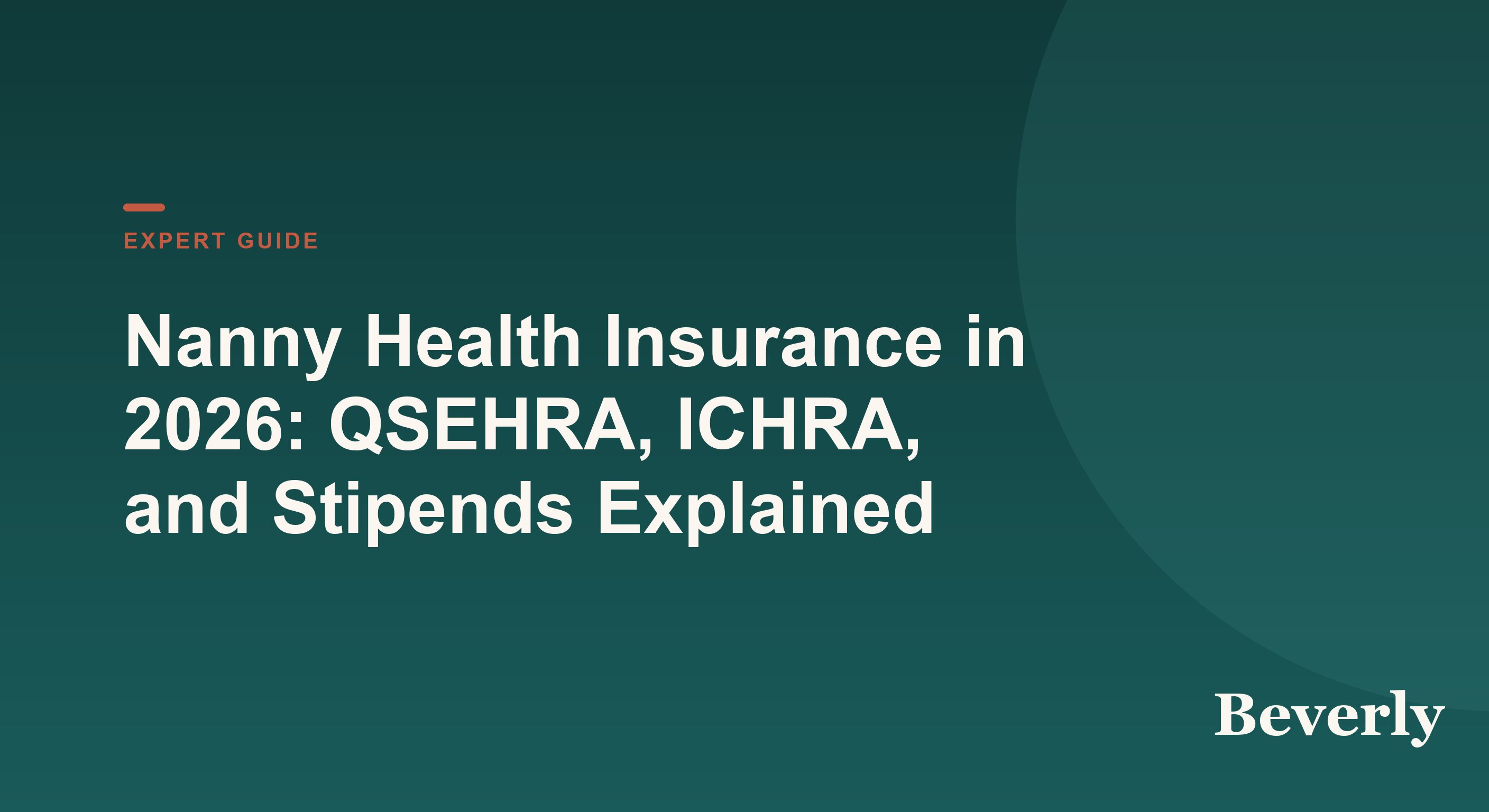 Nanny Health Insurance — illustration of a household employer reviewing QSEHRA reimbursement paperwork beside a health insurance card