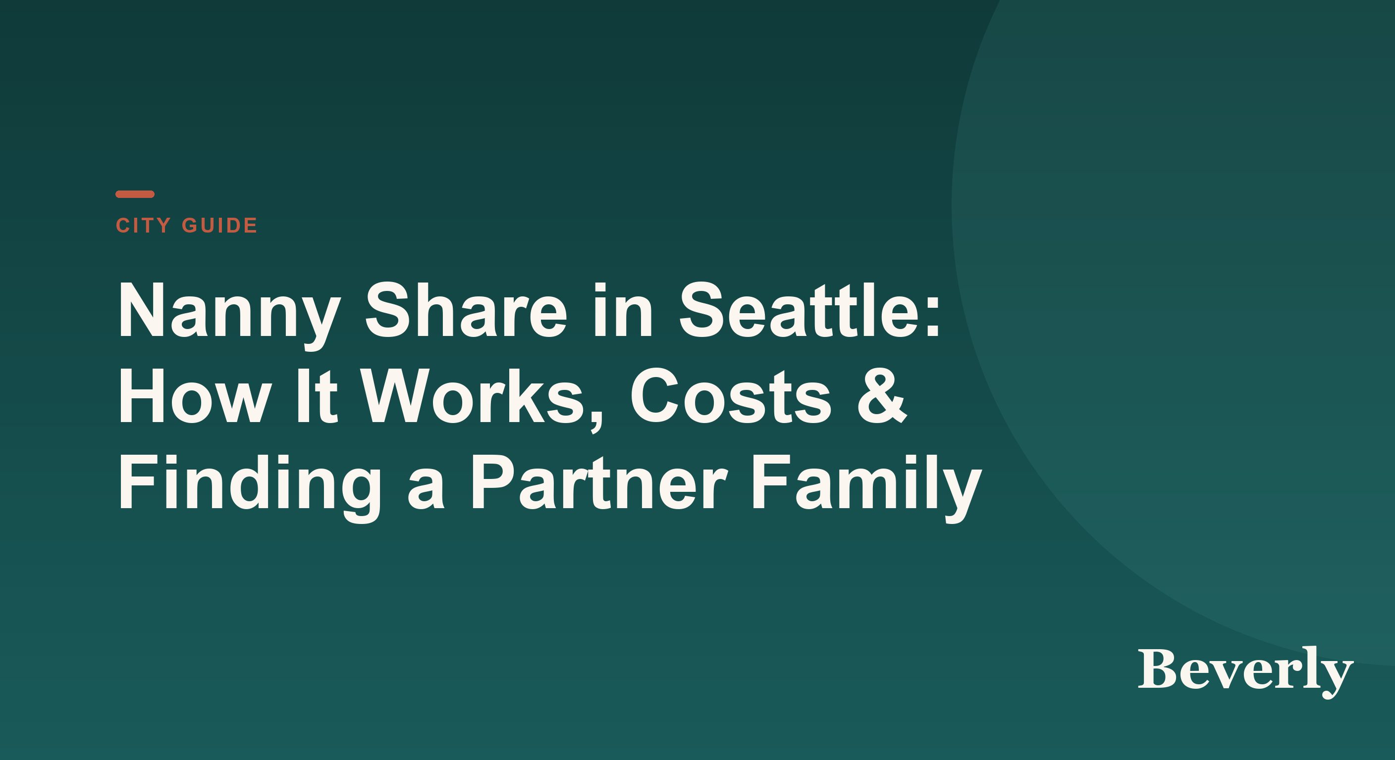 Nanny Share in Seattle — illustration of a nanny with two infants at a window overlooking the Seattle waterfront and Space Needle