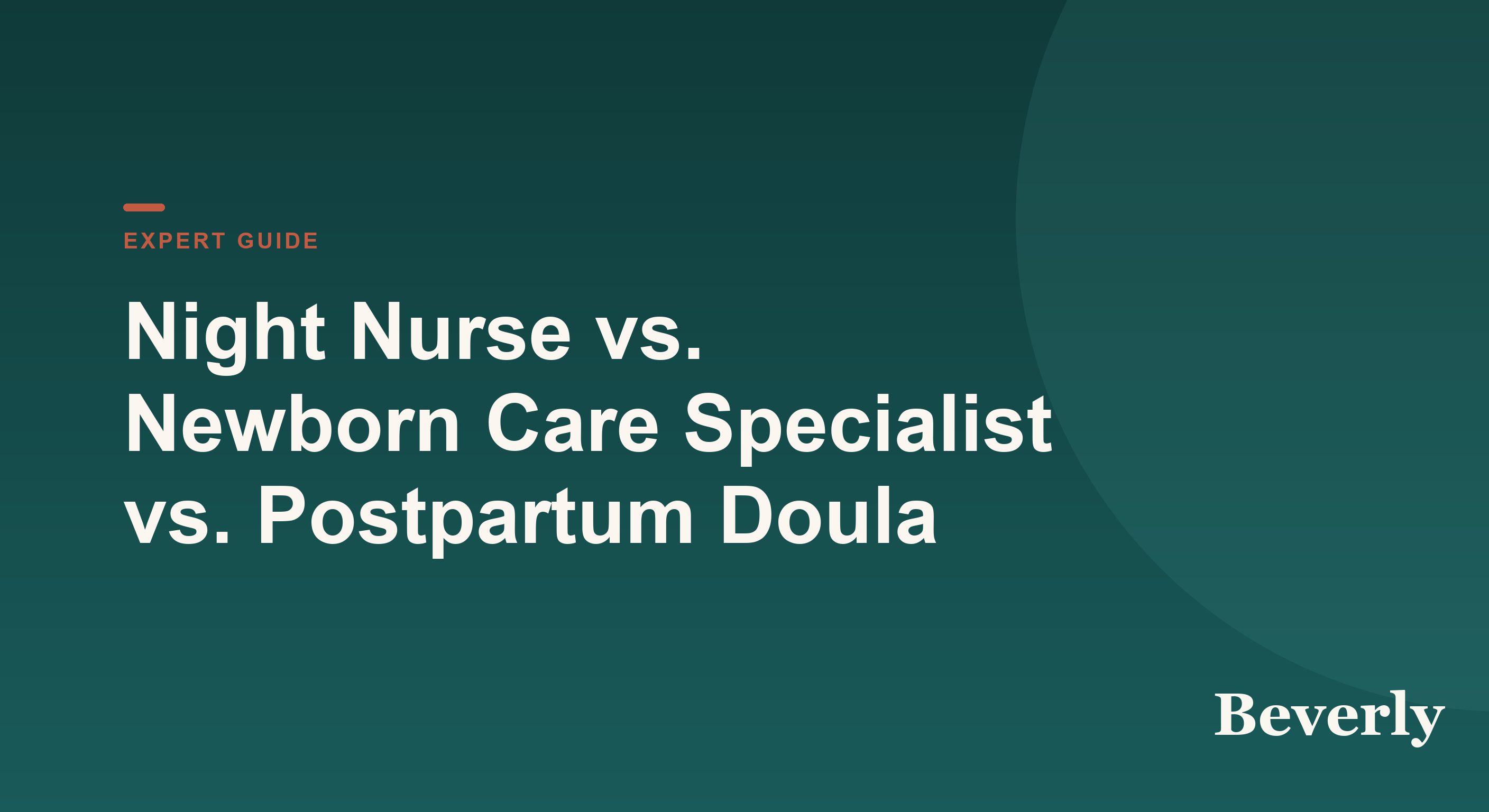 Night nurse vs newborn care specialist vs postpartum doula — illustration of one caregiver soothing a newborn at night while another supports a resting mother